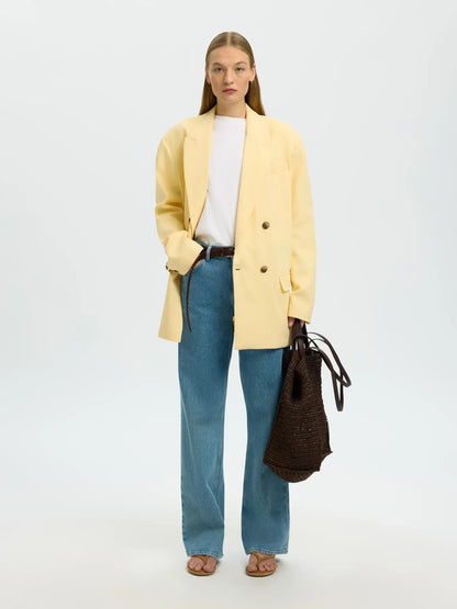 SLFoversized Marlie DB Blazer - Italian Straw