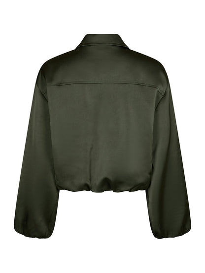 Denielle Heavy Sateen Jacket - Deep Green