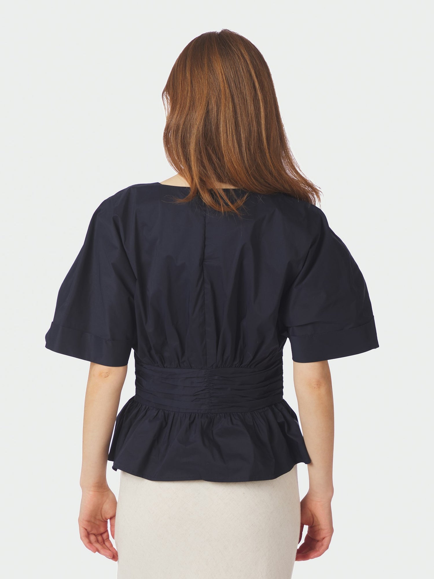 Annegret Poplin Blouse - Navy