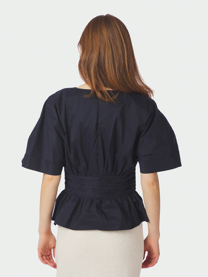 Annegret Poplin Blouse - Navy