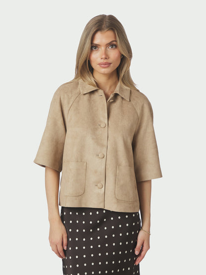 Editta Faux Suede Jacket - Sand