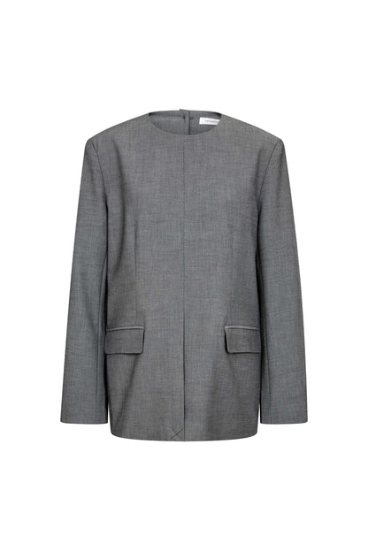 JackyCC Blazer Blouse - Mid Grey
