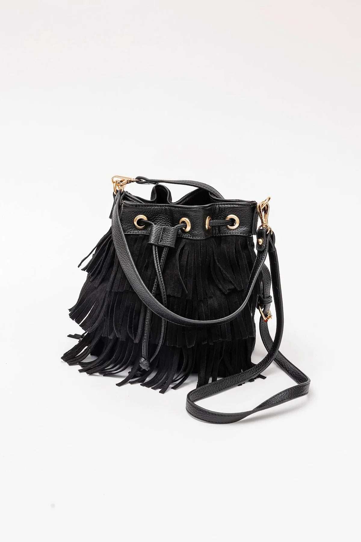 Jade Bucket Bag Frill - Black