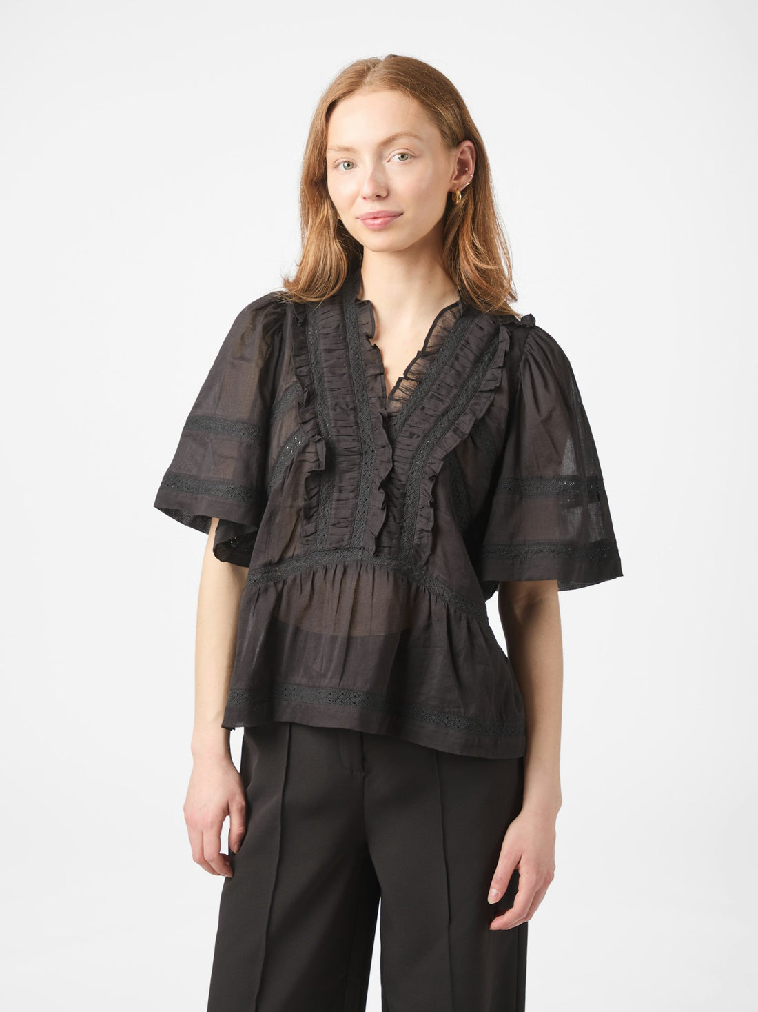 Evienne S Voile Top - Black