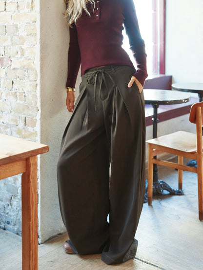 Eddina Woven Pants - Dark Brown