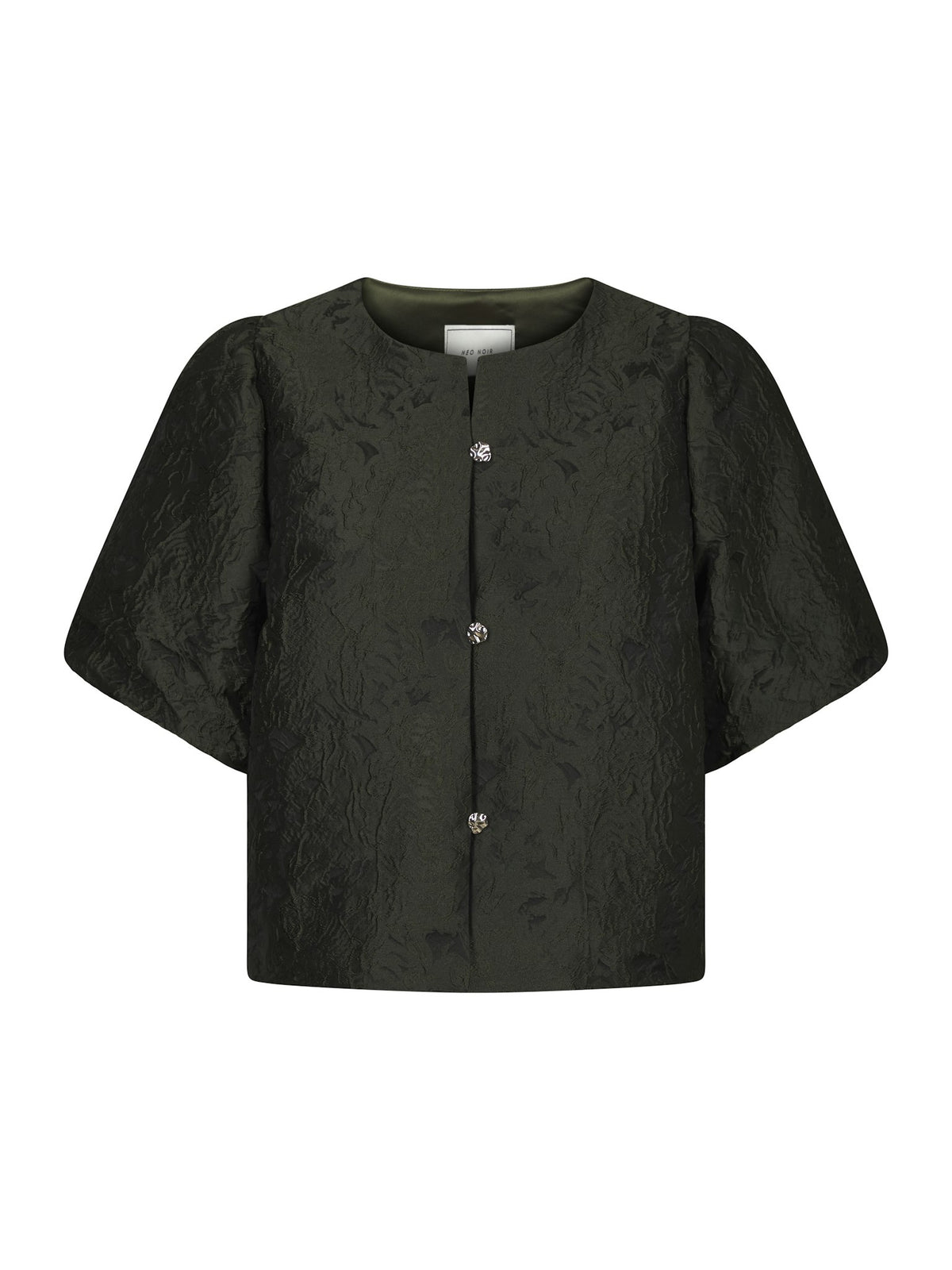 Aisa Brocade Blouse - Dark Green