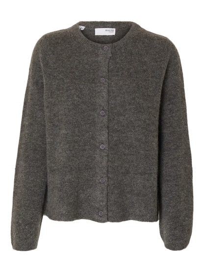 SLFlulu Knit Cardigan - Medium Grey Melange