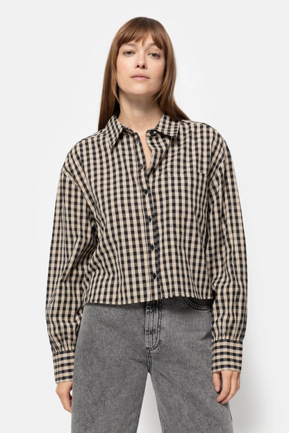 Karlotta Shirt - Black/Beige Check