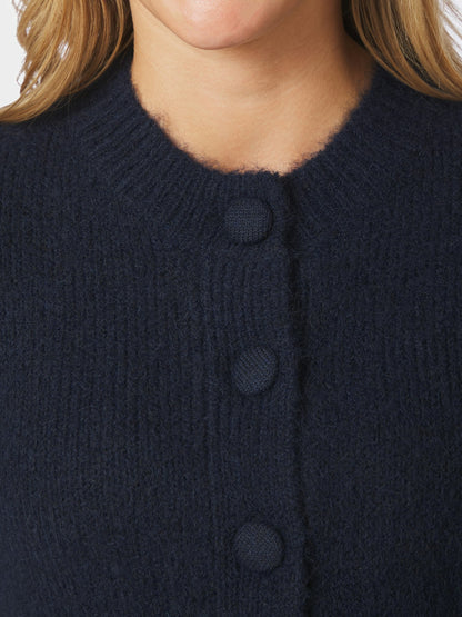 Gio Fluffy Knit Cardigan - Navy