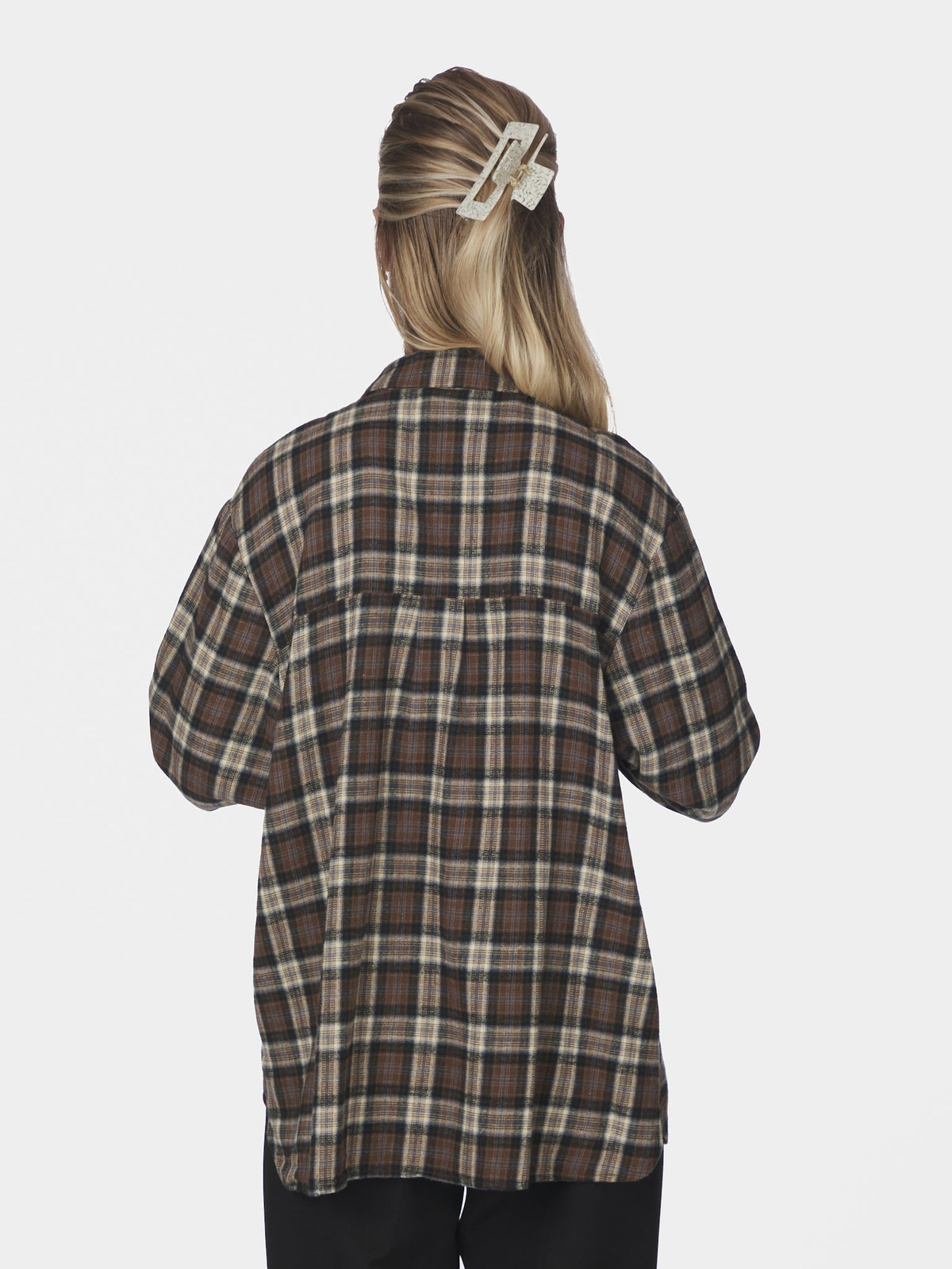 Dita Flannel Check Shirt - Dark Taupe