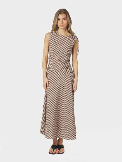 Saxton Check Dress - Brown