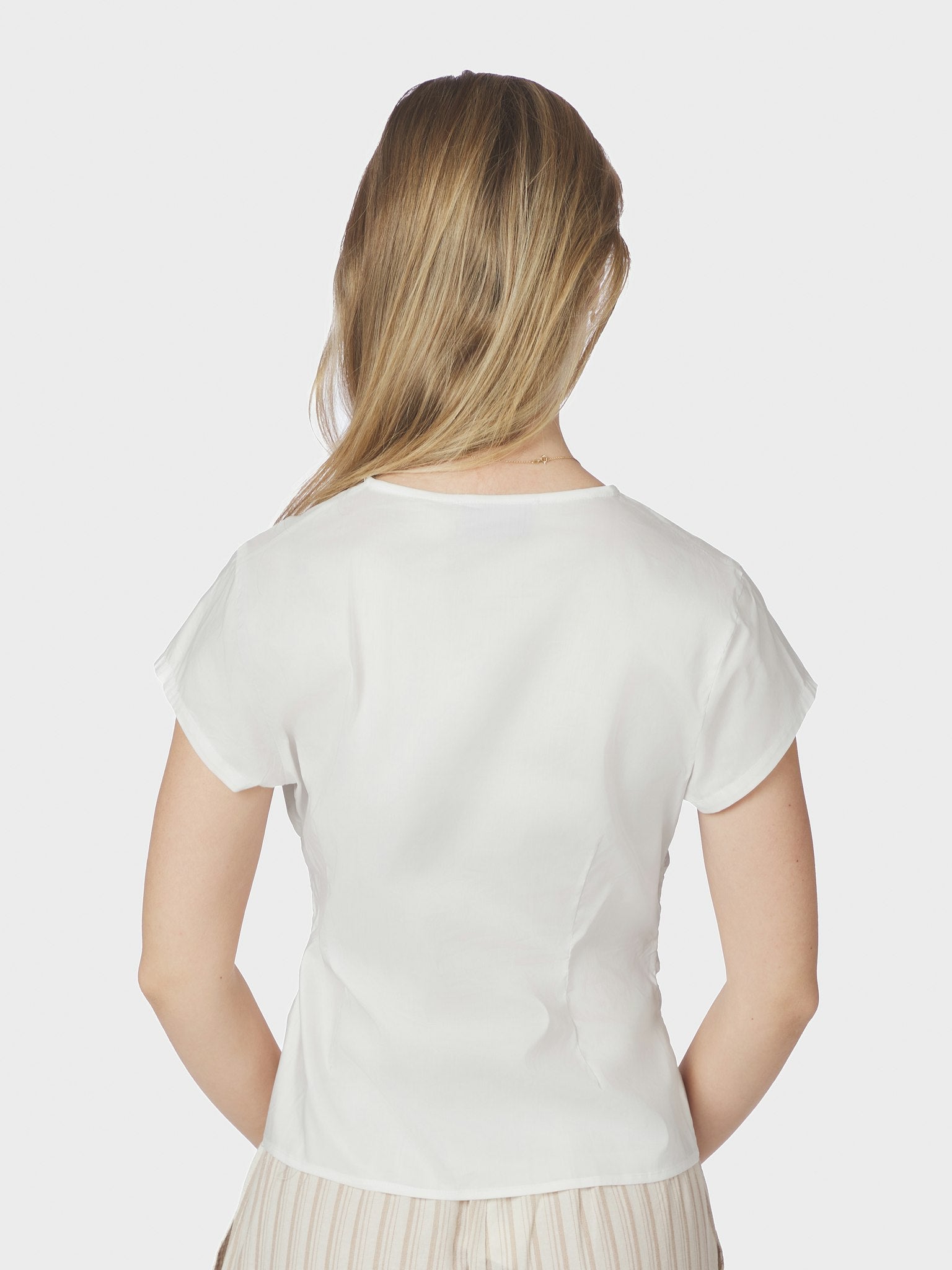 Fidi Poplin Top - White