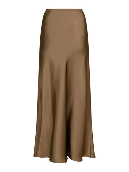 Vicky heavy sateen skirt - Dark Taupe