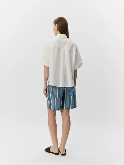 LeanaSW Short Sleeve Shirt - White Alyssum