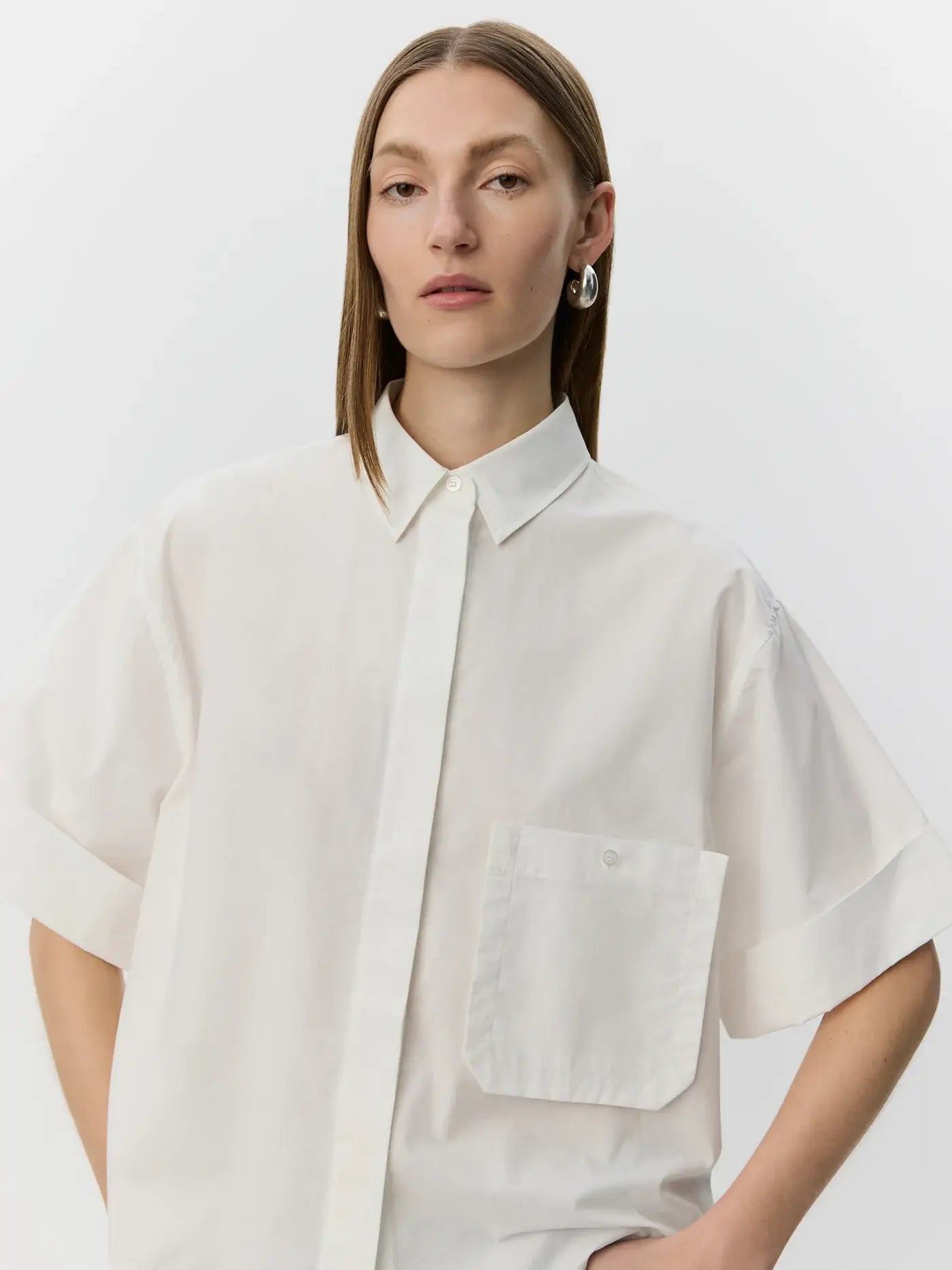 LeanaSW Short Sleeve Shirt - White Alyssum