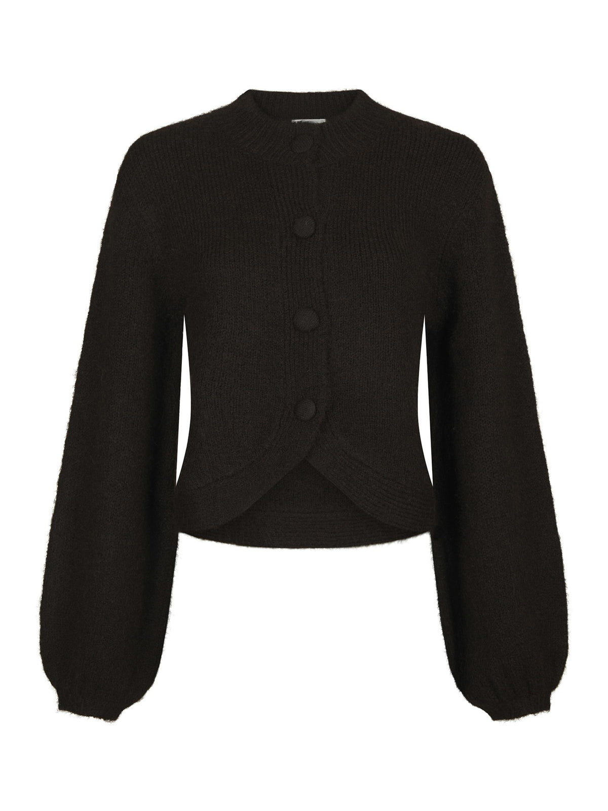 Gio Fluffy Knit Cardigan - Dark Brown