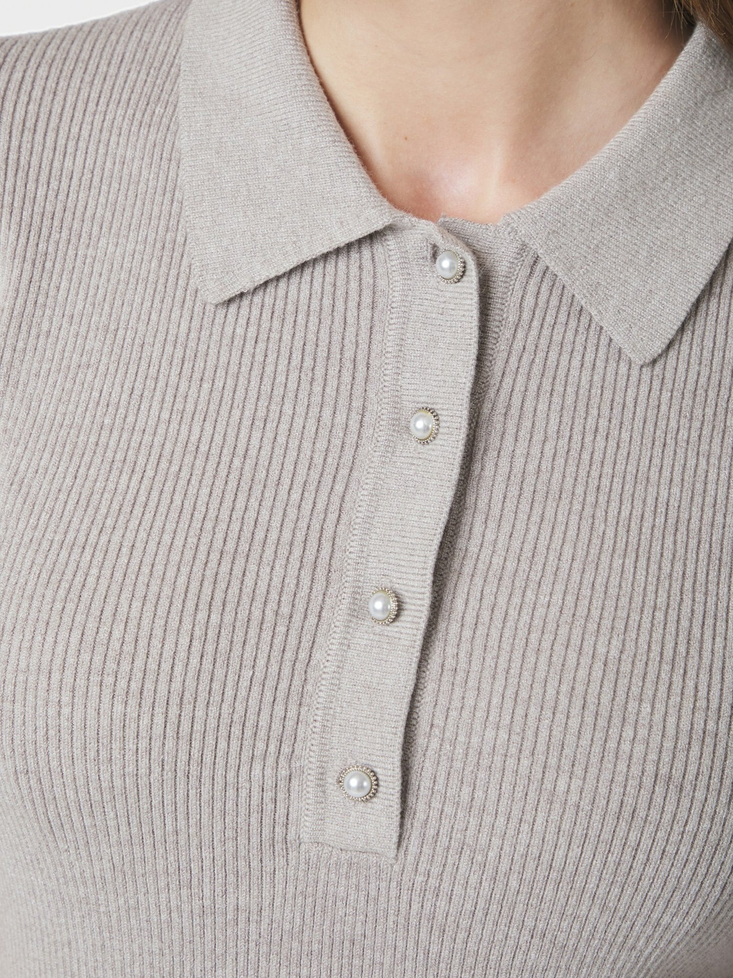 Manama Knit Blouse - Warm Grey
