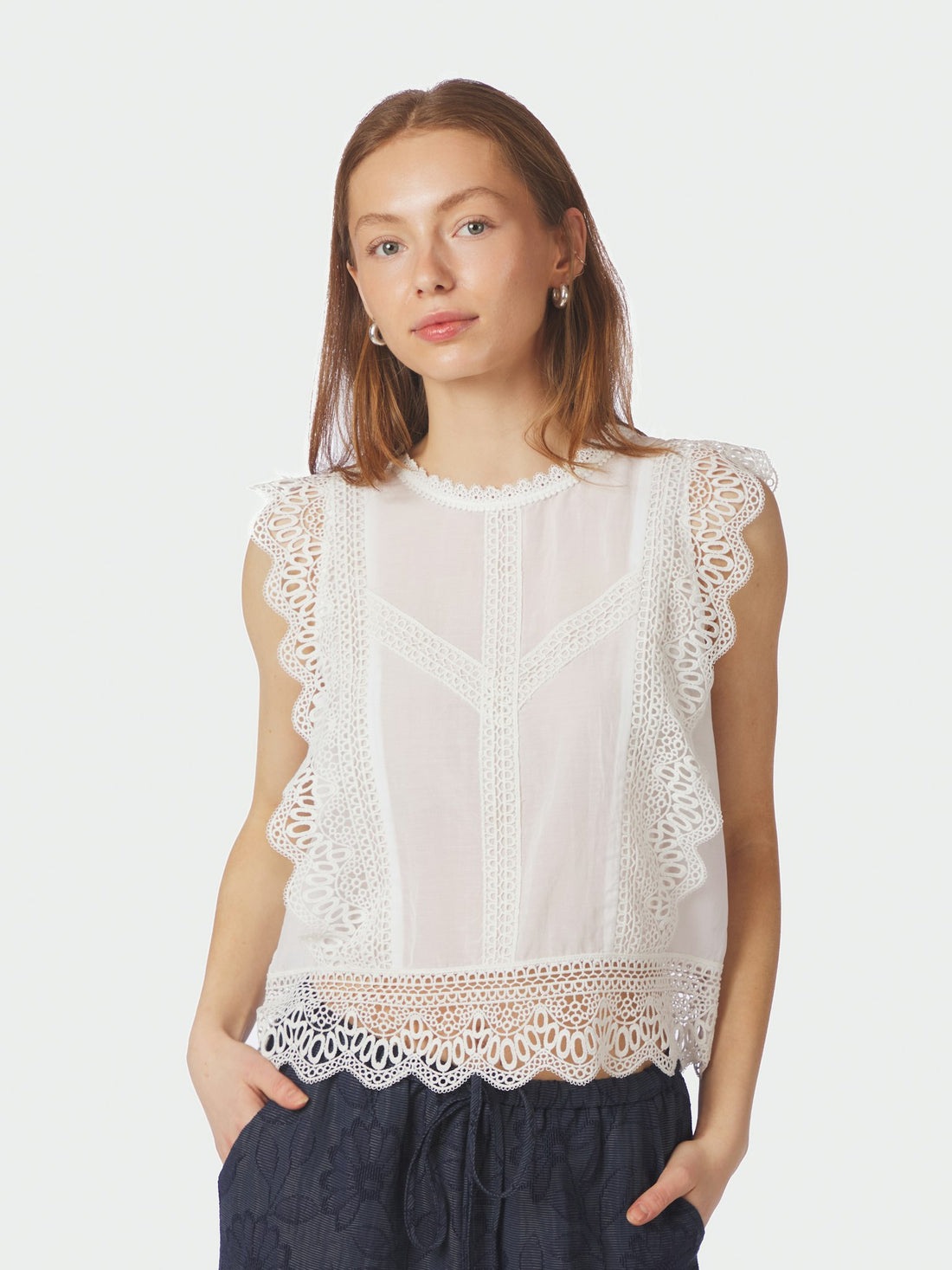 Samia Lace Top - White