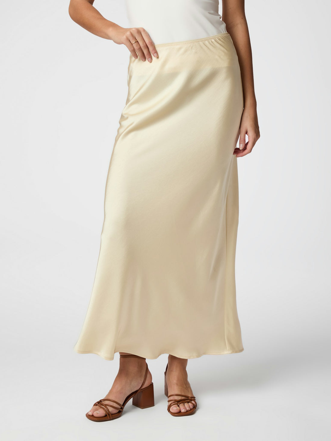 Vicky Heavy Sateen Skirt - Light Yellow