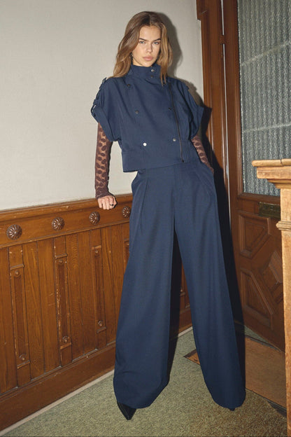 LunaCC Pleat Pant - Navy L34