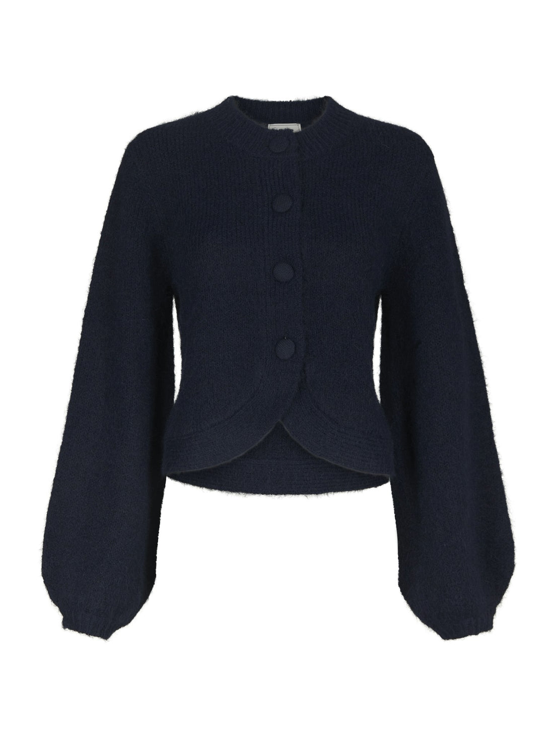 Gio Fluffy Knit Cardigan - Navy