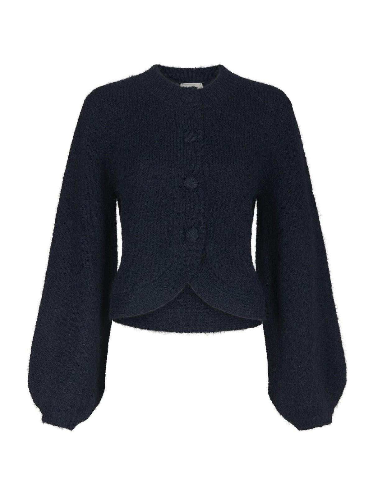 Gio Fluffy Knit Cardigan - Navy