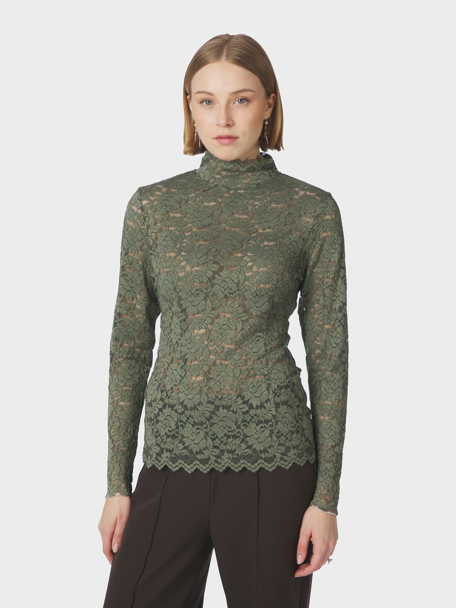 Liza Laceflower Blouse - Cold Army