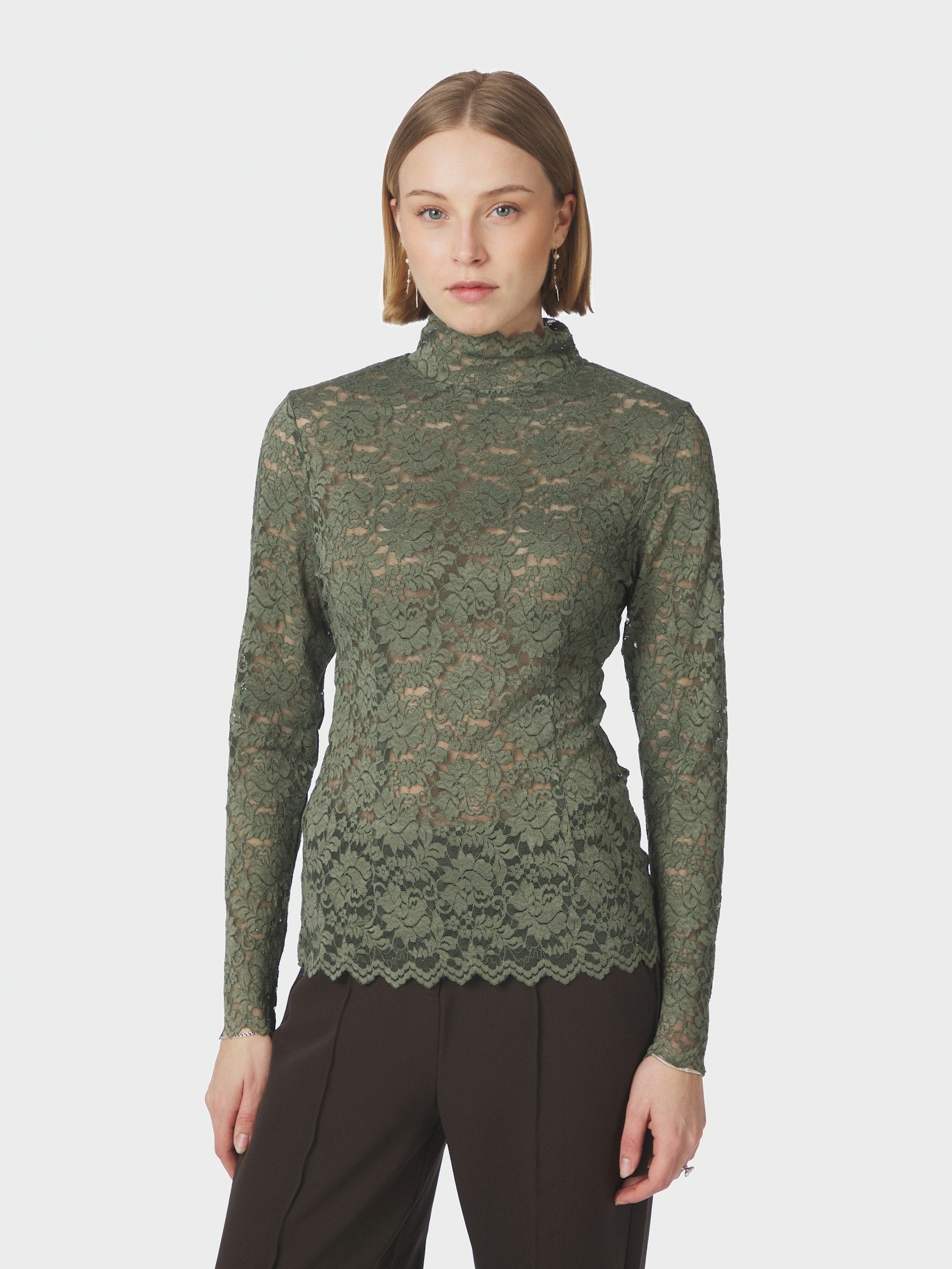 Liza Laceflower Blouse - Cold Army