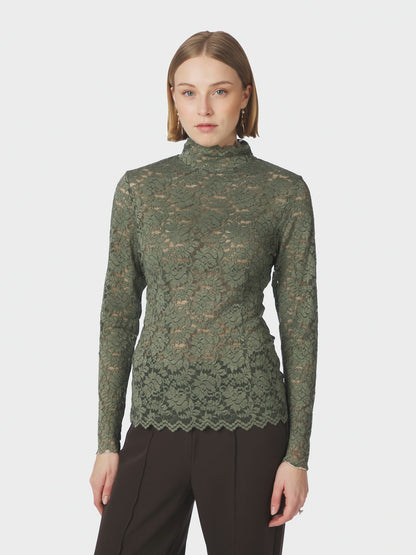 Liza Laceflower Blouse - Cold Army