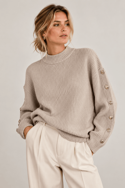 RowCC Button Sleeve Knit - Bone