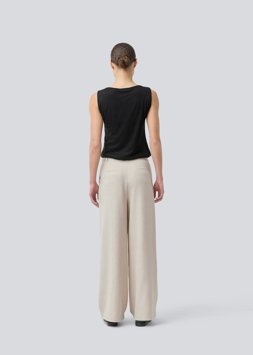 Gale Wide Pants - Beige melange