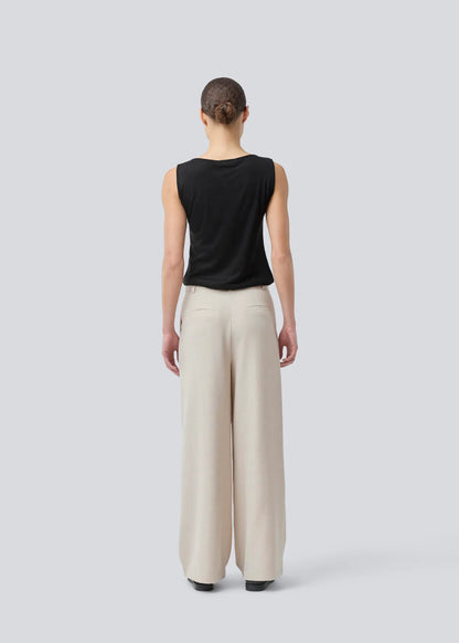 Gale Wide Pants - Beige melange