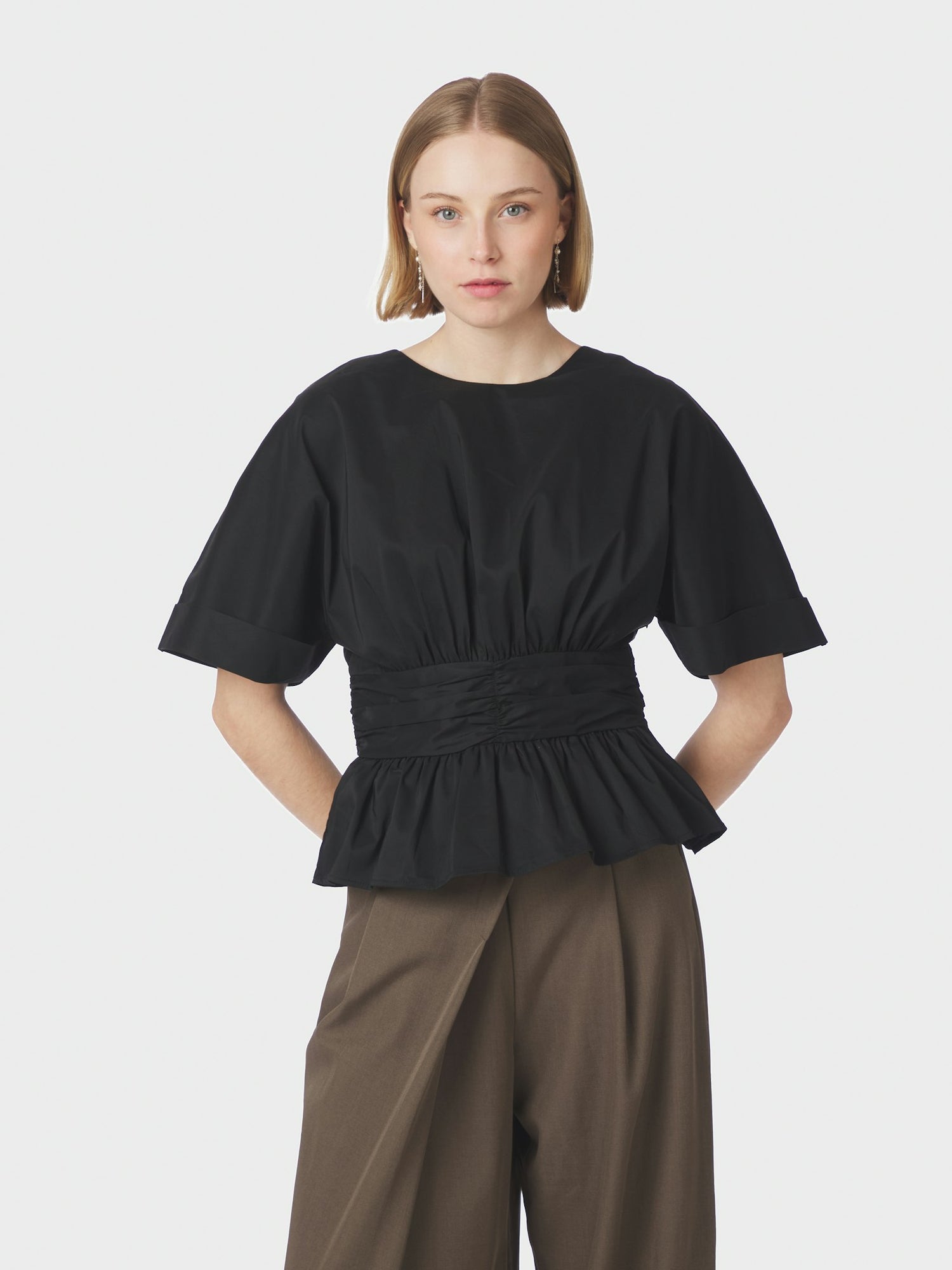 Annegret Poplin Blouse - Black