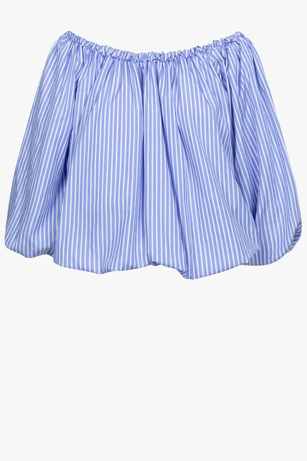 Now Off The Shoulders Top - White &amp; Blue