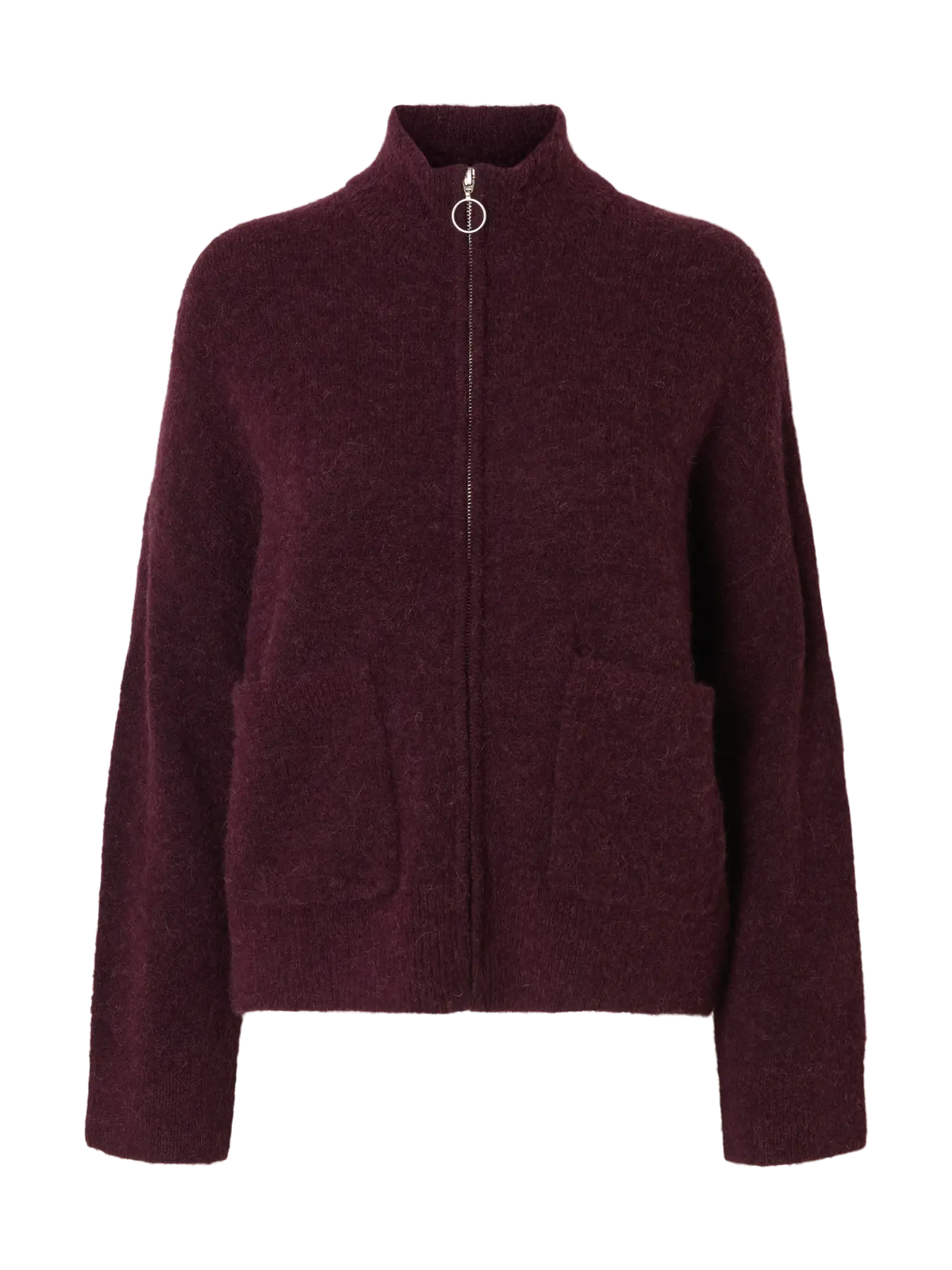 SLFsia Knit Zipper Cardigan - Fig