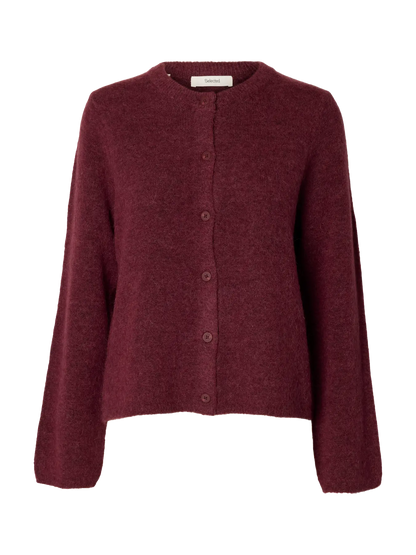 SLFlulu New LS Knit Cardigan - Tawny Port Mel.