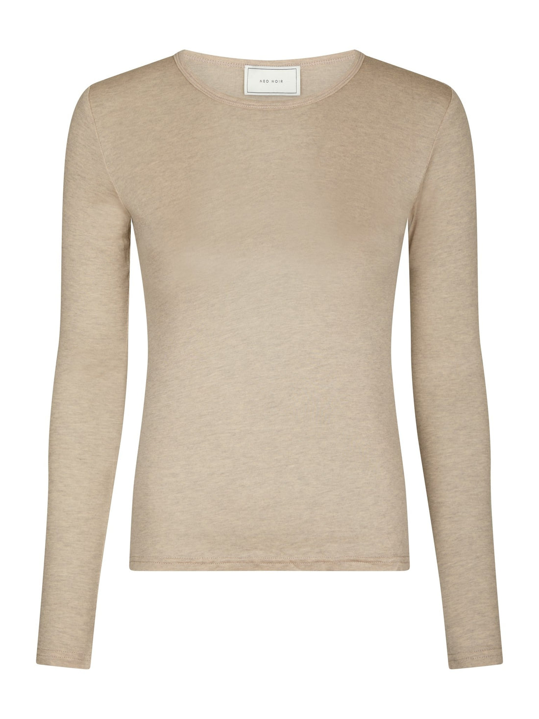 Nella Fine Rib Blouse - Beige Melange