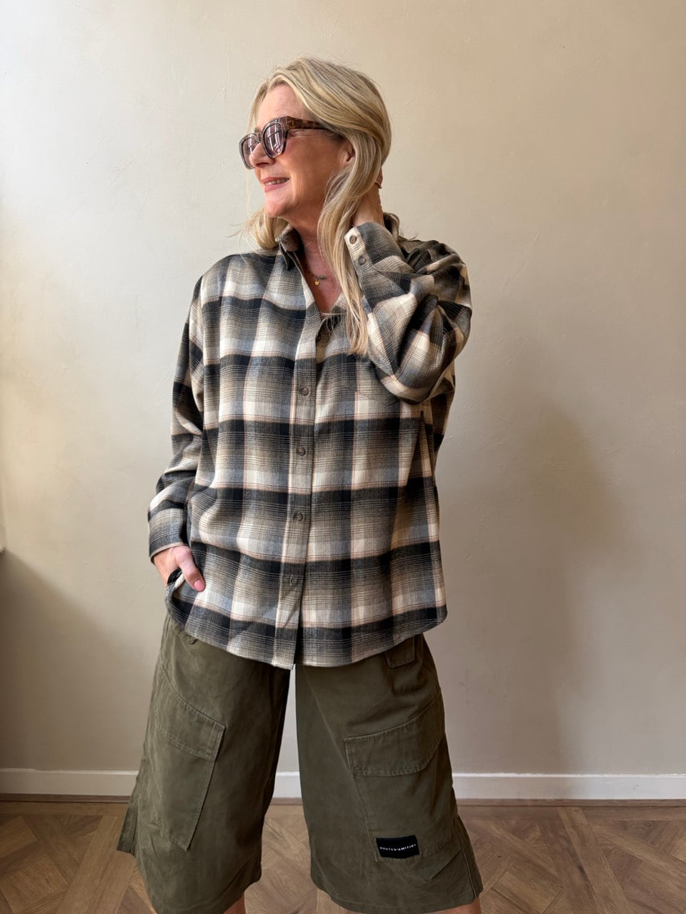 PRE-ORDER Dalma Flannel Check Shirt - Army | LEVERING EIND OKT / BEGIN NOV