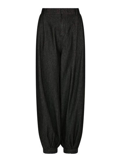 Fayla Denim Balloon Pants - Black