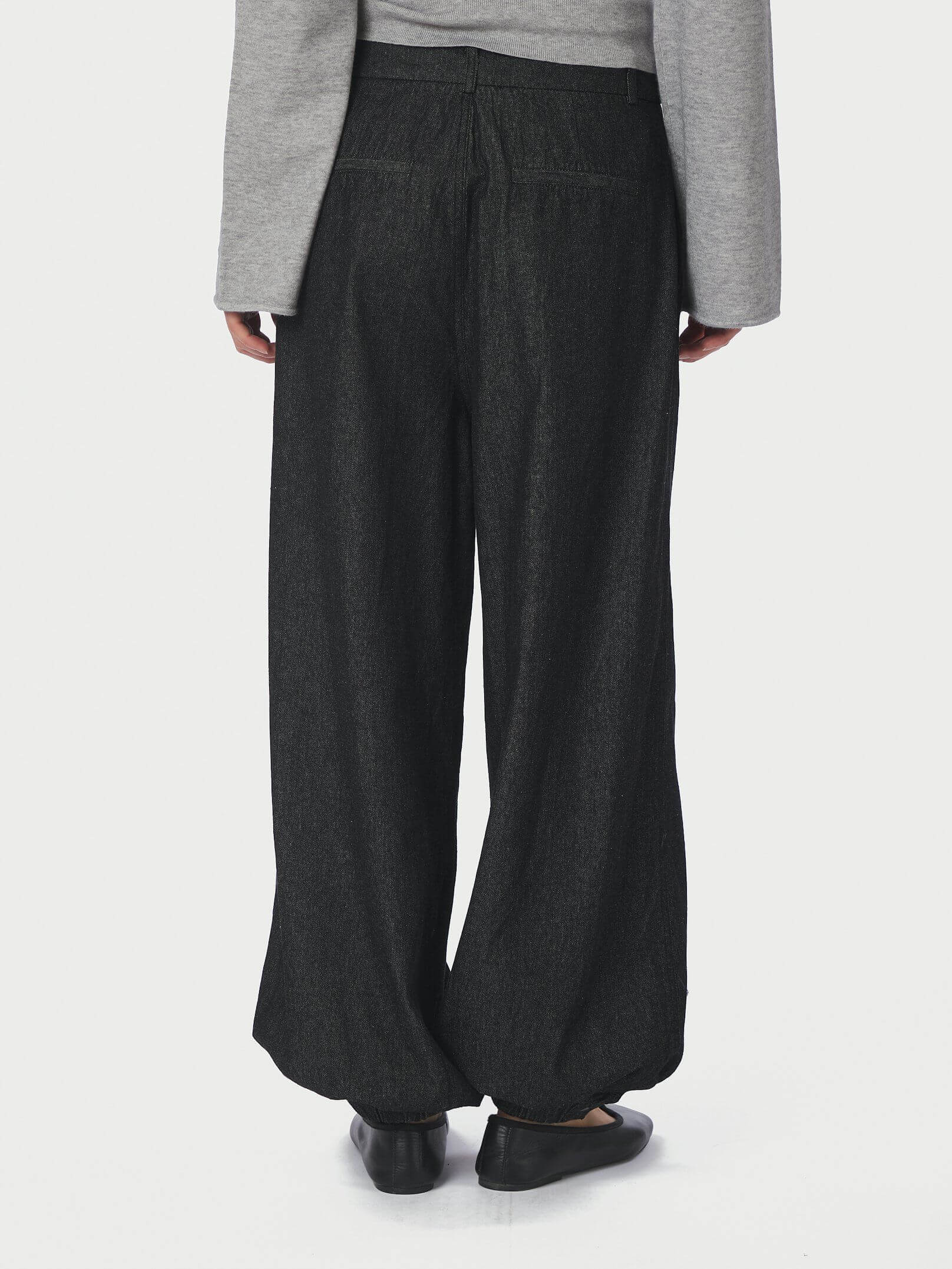 Fayla Denim Balloon Pants - Black
