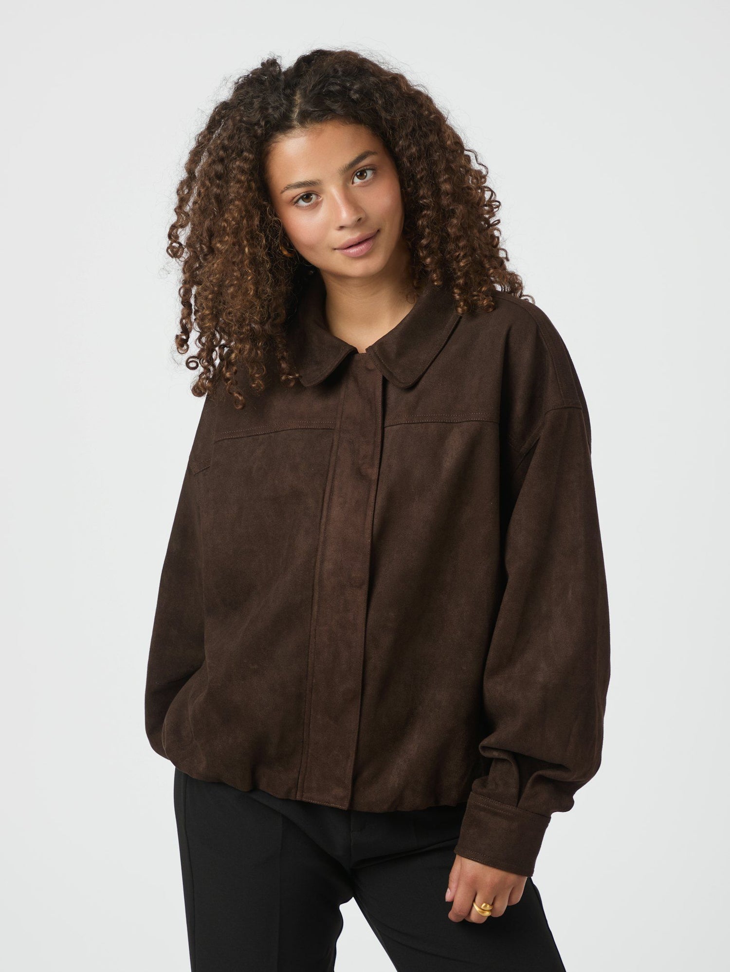 Rubby faux Suede jacket - Dark brown