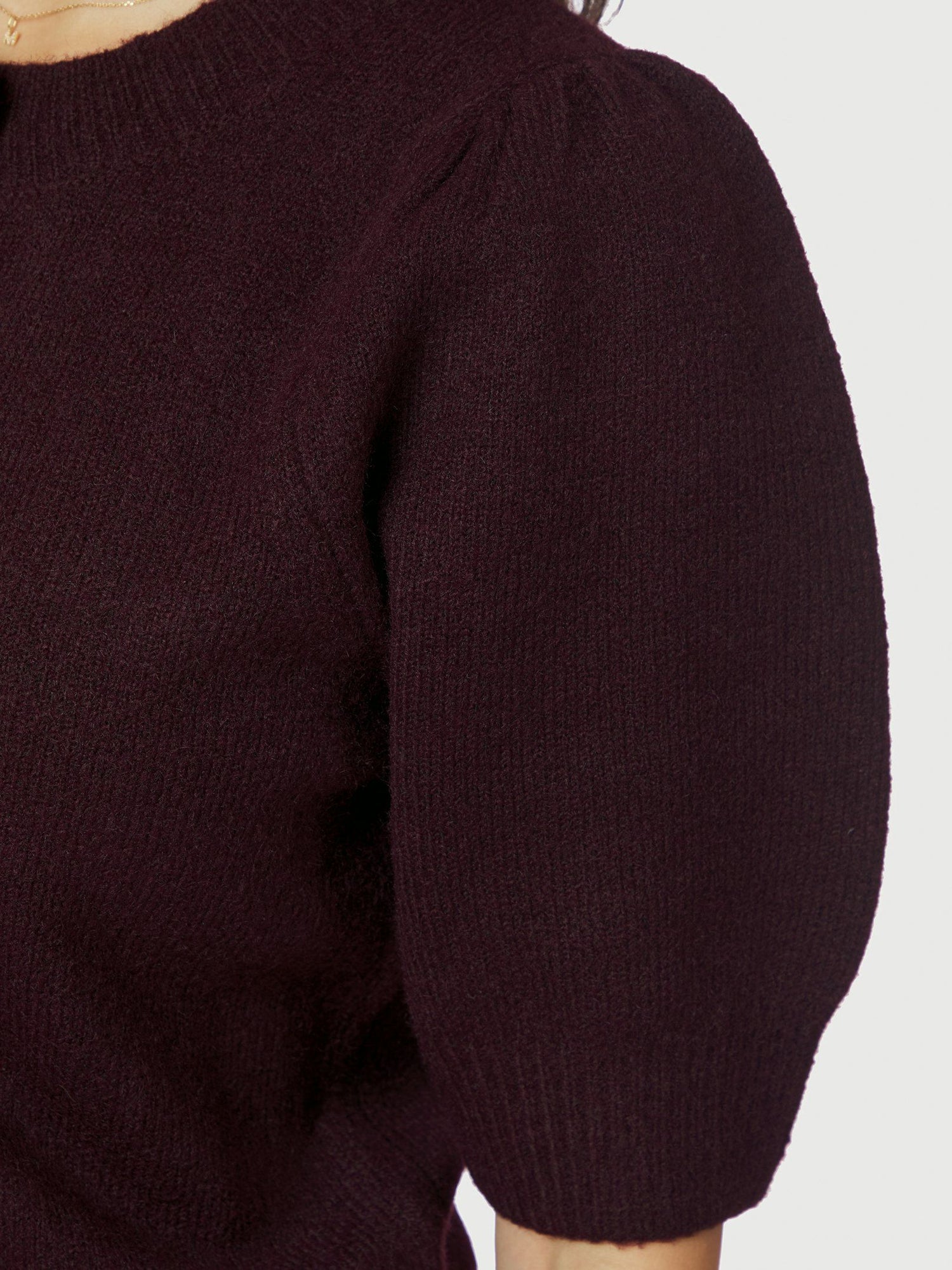 Trudy Deco Knit Cardigan - Wine