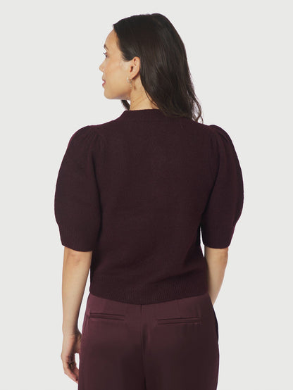 Trudy Deco Knit Cardigan - Wine