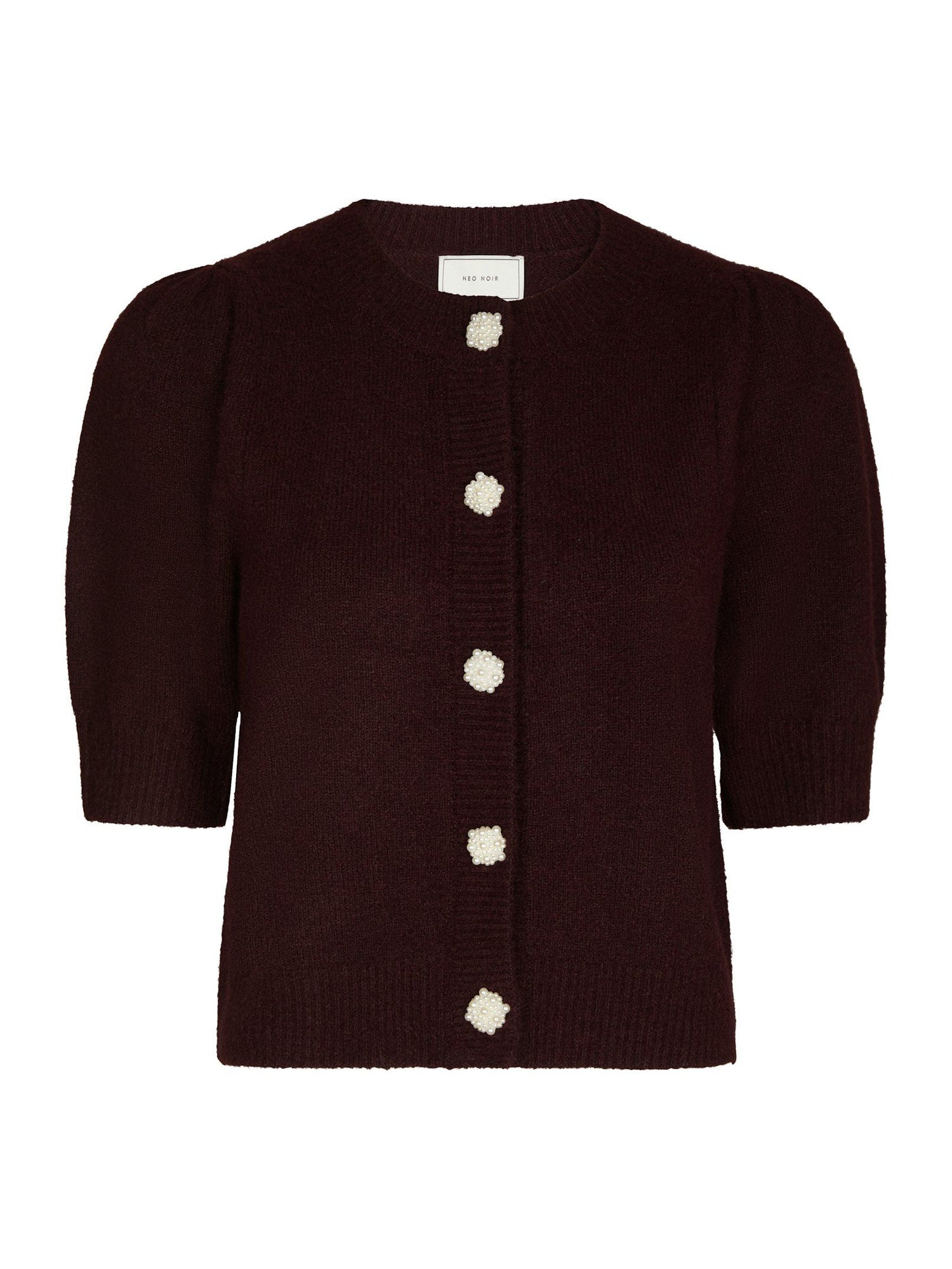 Trudy Deco Knit Cardigan - Wine