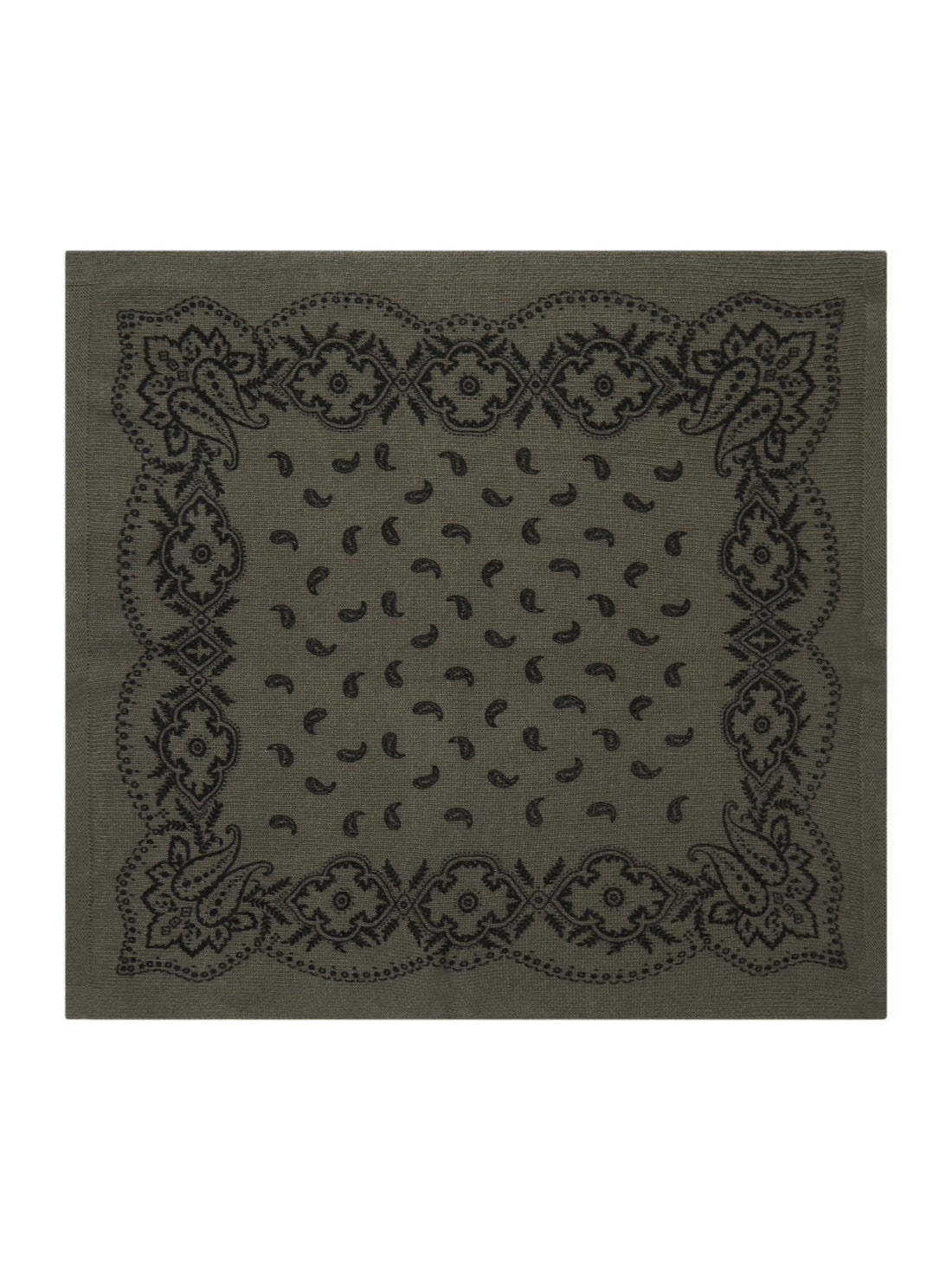Adelina Paisley Knit Scarf - Army