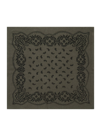 Adelina Paisley Knit Scarf - Army