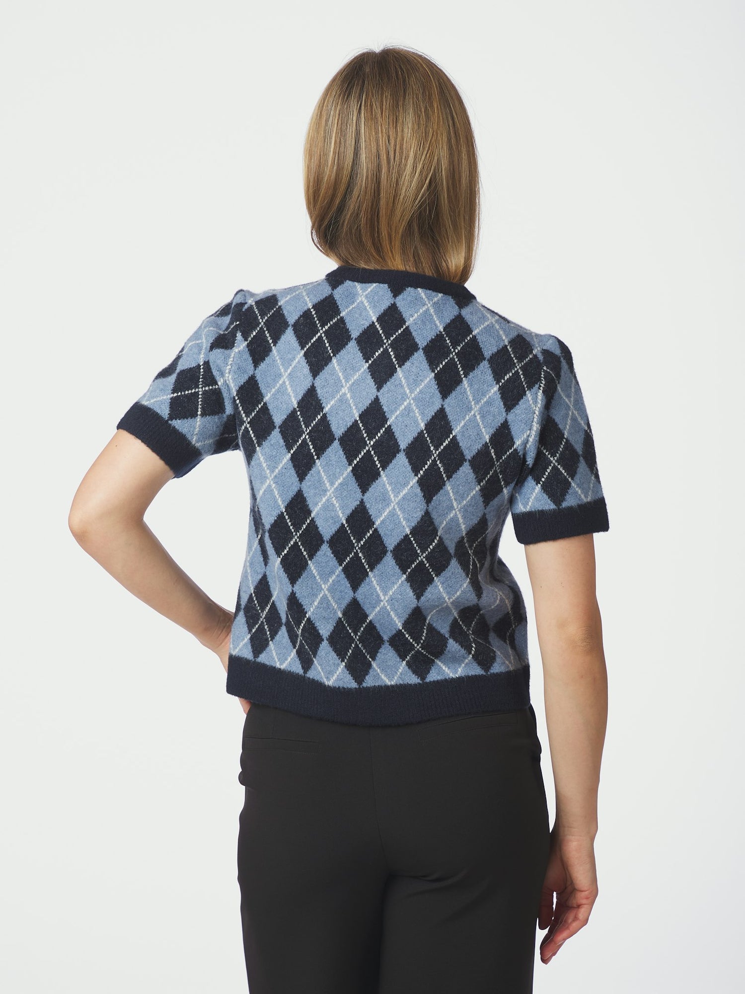 Allestar Check Knit Cardigan - Navy