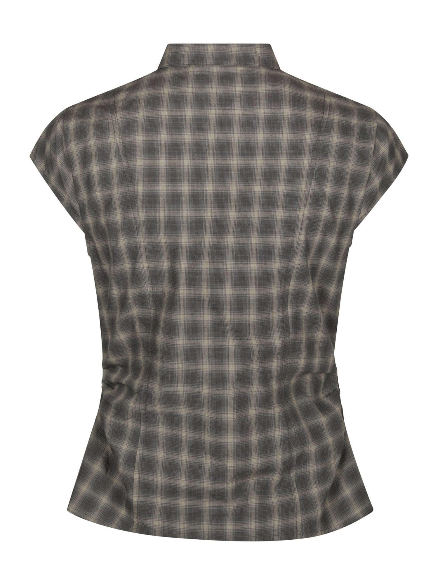 Pascale Checked Blouse - Dusty Army