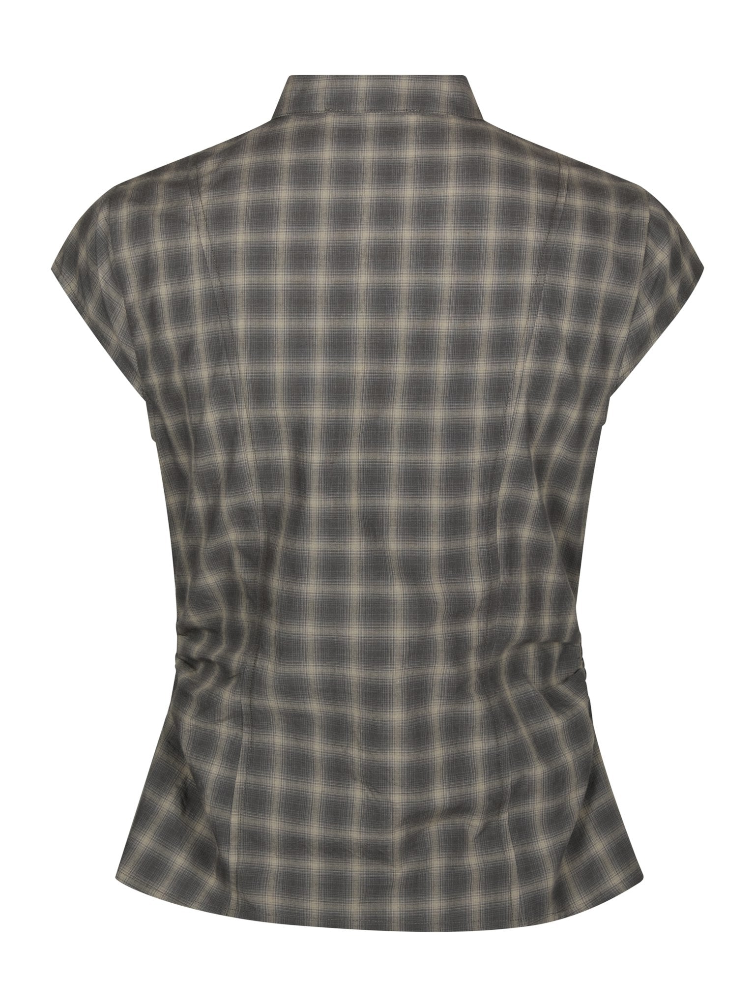 Pascale Checked Blouse - Dusty Army