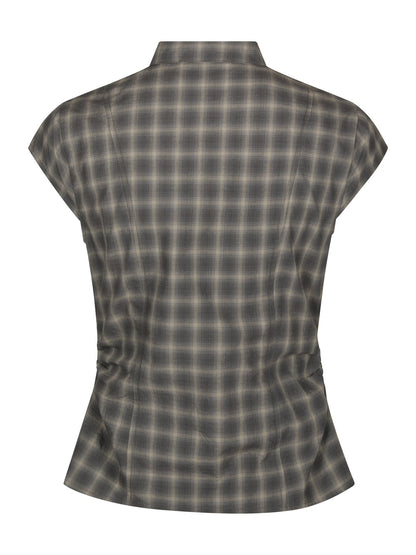 Pascale Checked Blouse - Dusty Army